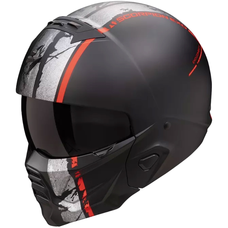 Casque moto modulable Scorpion EXO-COMBAT II LORD noir mat-rouge soldes