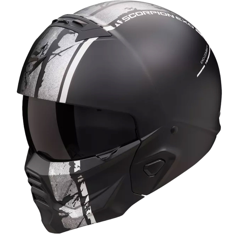 Casque modulable Scorpion EXO-COMBAT II LORD noir mat-argenté soldes
