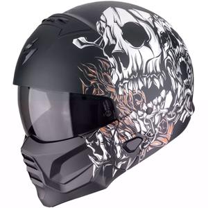 Casque moto modulable Scorpion EXO-COMBAT II GENESIS noir mat-blanc-or