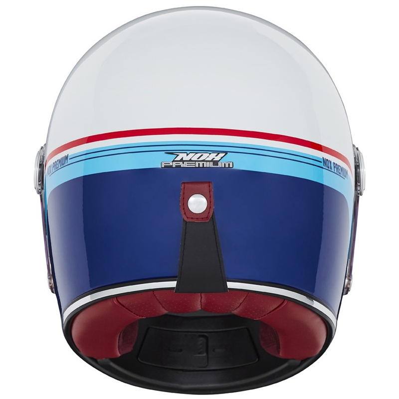Casque moto intégral NOX PREMIUM REVENGE blanc-bleu-rouge