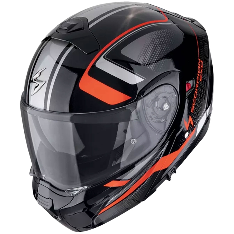 Casque moto modulable Scorpion EXO-930 EVO ARDENS métallique noir-rouge