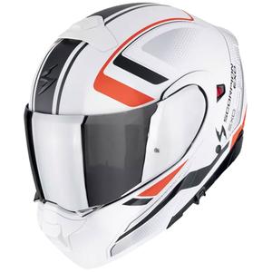Casque moto modulable Scorpion EXO-930 EVO ARDENS métallique blanc-noir-rouge