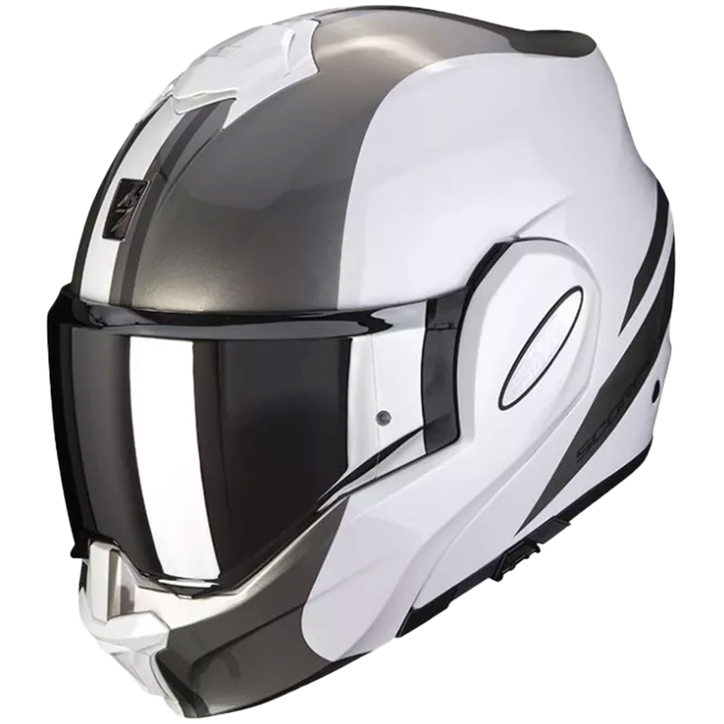 Casque moto modulable Scorpion EXO-TECH FORZA pearl white-silver