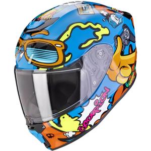Casque moto enfant Scorpion EXO-JNR AIR FUN bleu-orange