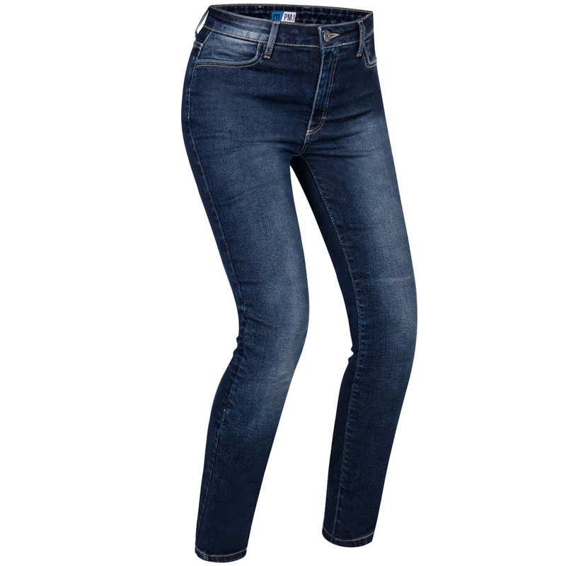Jean moto femme PMJ Ginevra bleu foncé soldes
