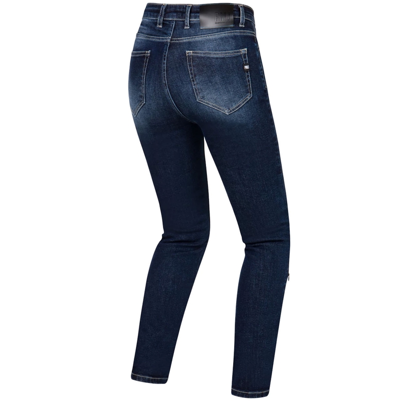 Jean moto femme PMJ Ginevra bleu foncé soldes