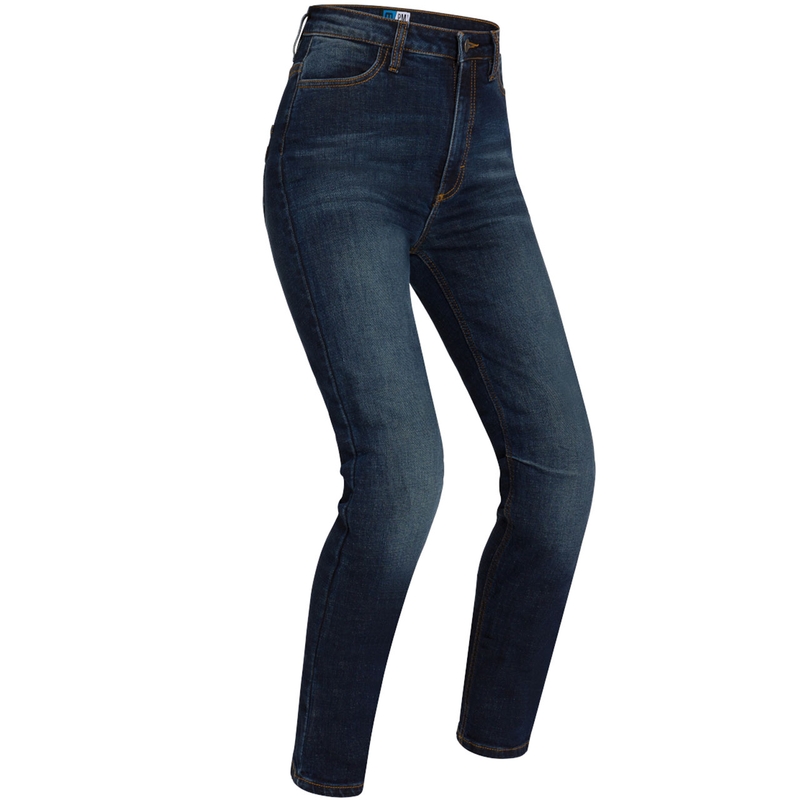 Jean moto femme PMJ Sara bleu soldes