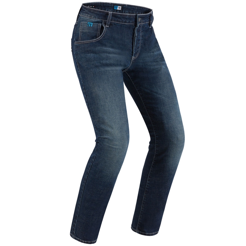 Jeans moto PMJ Rider bleu soldes