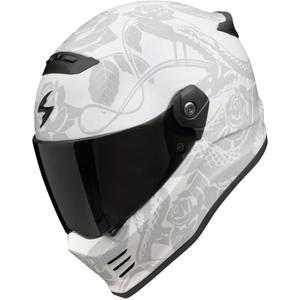 Casque moto intégral Scorpion Covert FX Dragon gris mat-argenté