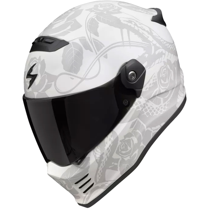 Casque moto intégral Scorpion Covert FX Dragon gris mat-argenté