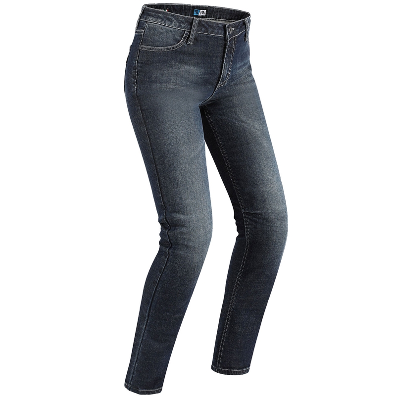 Jeans moto PMJ Rider bleu pour femmes soldes