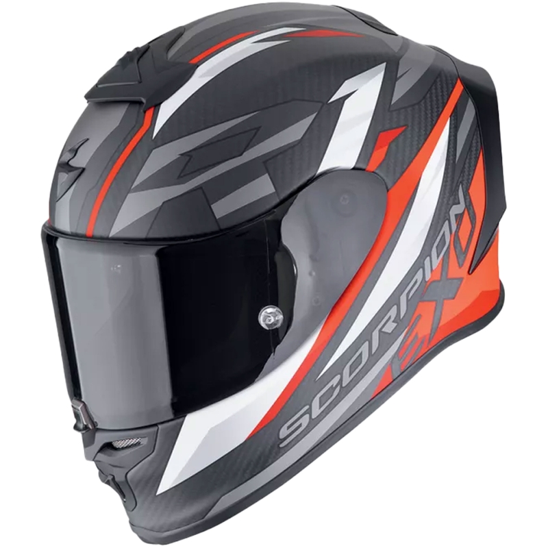 Casque moto intégral Scorpion EXO-R1 EVO CARBON AIR RUNNER noir mat-rouge