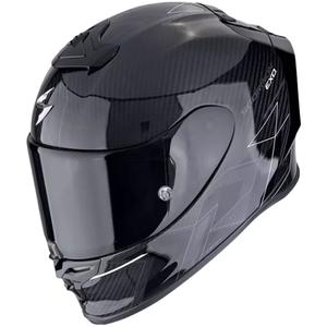 Casque moto intégral Scorpion EXO-R1 EVO CARBON AIR CYNERGY noir et blanc