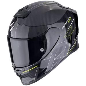 Casque moto intégral Scorpion EXO-R1 EVO CARBON AIR CYNERGY noir-jaune fluo