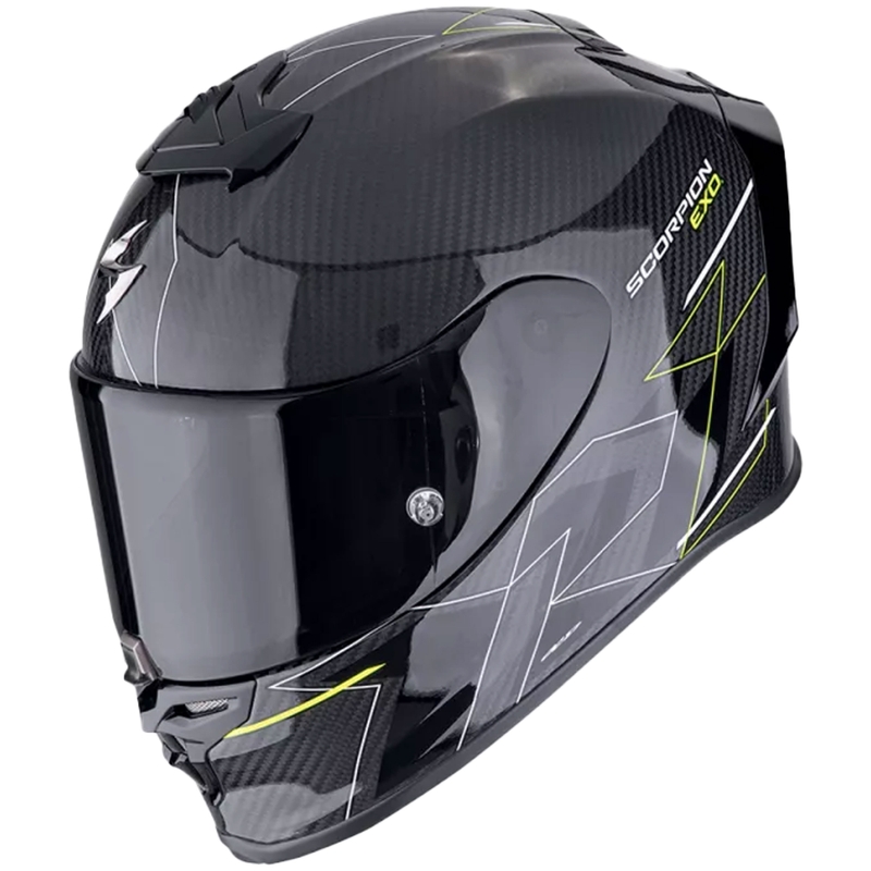 Casque moto intégral Scorpion EXO-R1 EVO CARBON AIR CYNERGY noir-jaune fluo