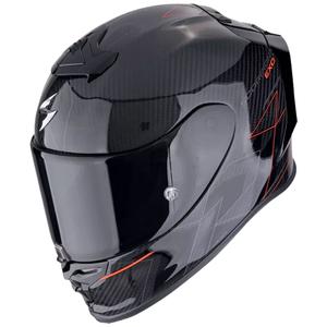 Casque moto intégral Scorpion EXO-R1 EVO CARBON AIR CYNERGY noir-rouge