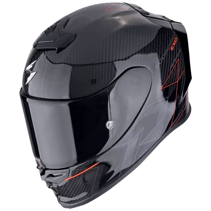 Casque moto intégral Scorpion EXO-R1 EVO CARBON AIR CYNERGY noir-rouge