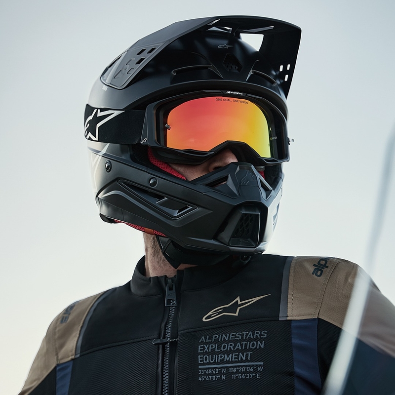Blouson moto Alpinestars ST-2 Air bleu foncé-kaki foncé-noir