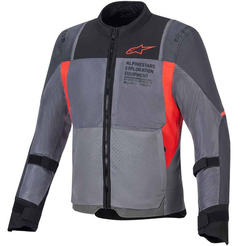 Blouson moto Alpinestars ST-2 Air gris-gris foncé-rouge
