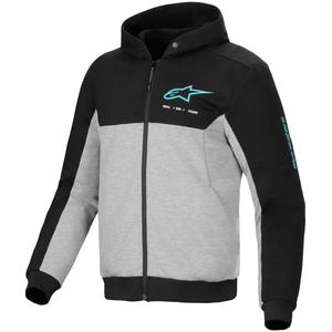 Sweat-shirt moto Alpinestars Chrome V2 Sport gris-noir-bleu
