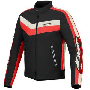 Veste de moto imperméable Alpinestars T-Dyno, noir, rouge et beige