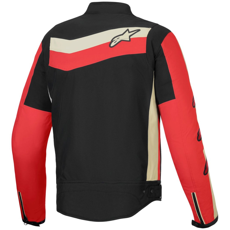 Veste de moto imperméable Alpinestars T-Dyno, noir, rouge et beige