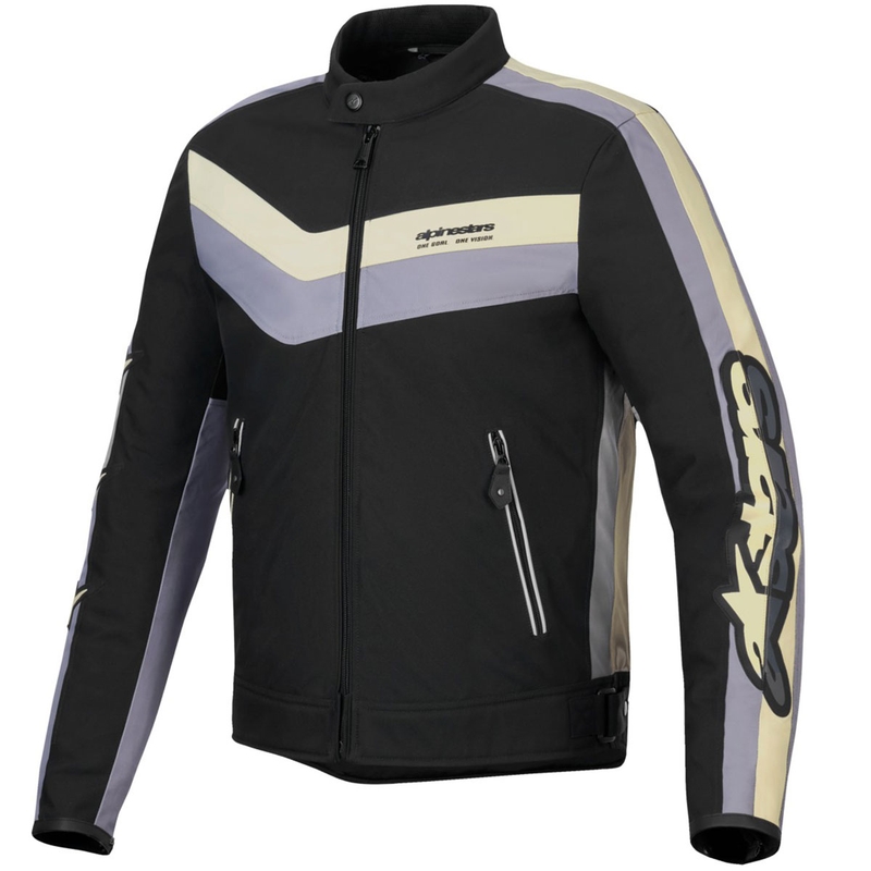 Veste de moto imperméable Alpinestars T-Dyno, noir, gris foncé et beige