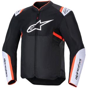 Blouson moto Alpinestars T-SPS Air V2 noir-blanc-rouge fluo