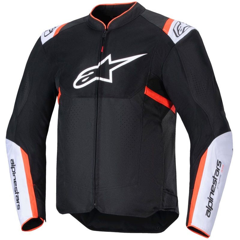 Blouson moto Alpinestars T-SPS Air V2 noir-blanc-rouge fluo