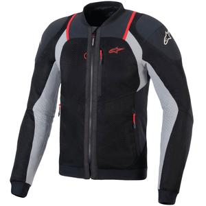 Blouson moto Alpinestars TROOP-AIR PRO noir-gris clair-rouge