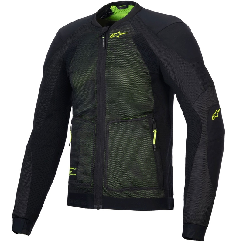 Blouson moto Alpinestars TROOP-AIR noir-jaune fluo