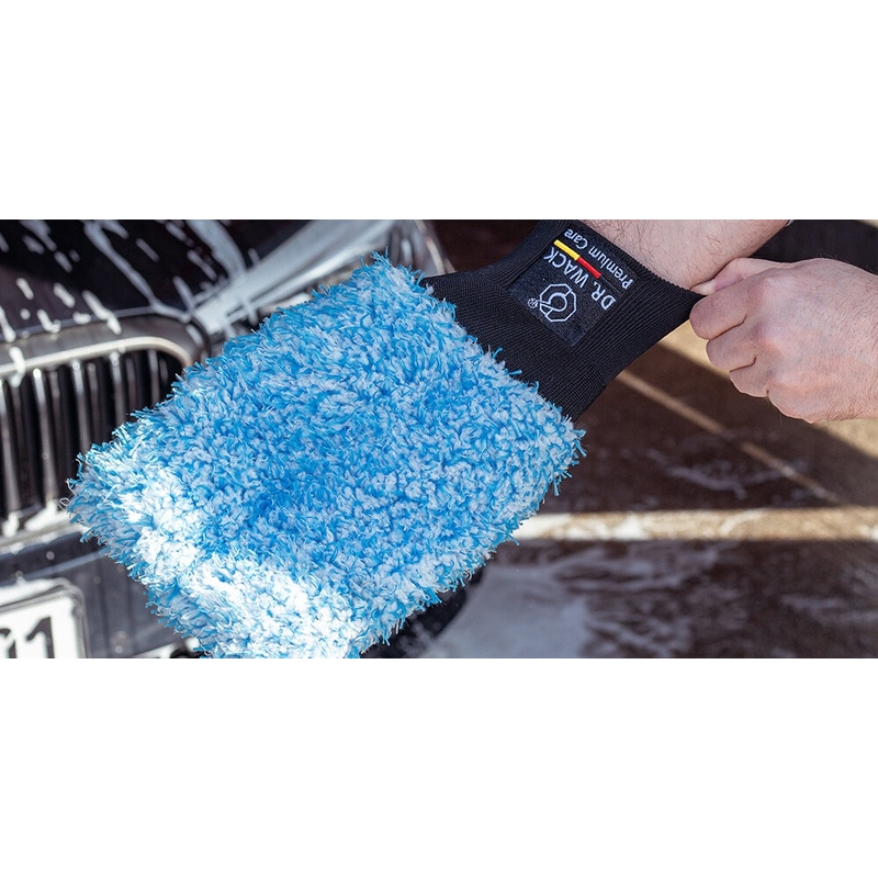 Gants de toilette en microfibre Dr. Wack Wash glove bleu