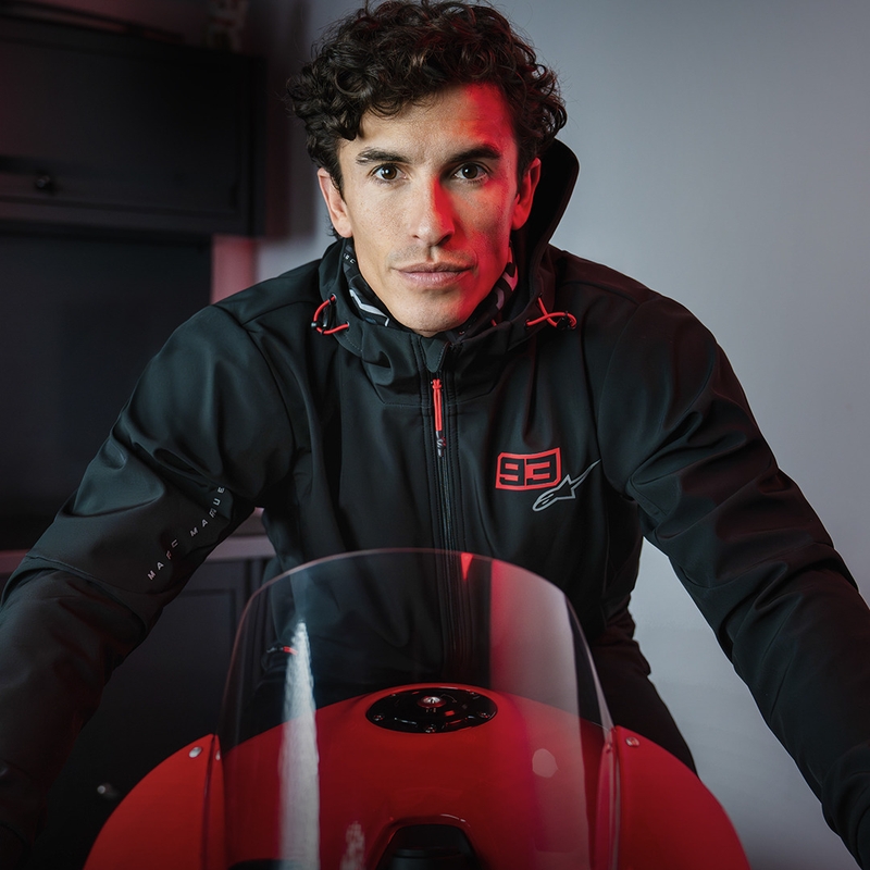 Sweat-shirt moto Alpinestars RADIUM TECH HOODIE MM93 noir-rouge-gris