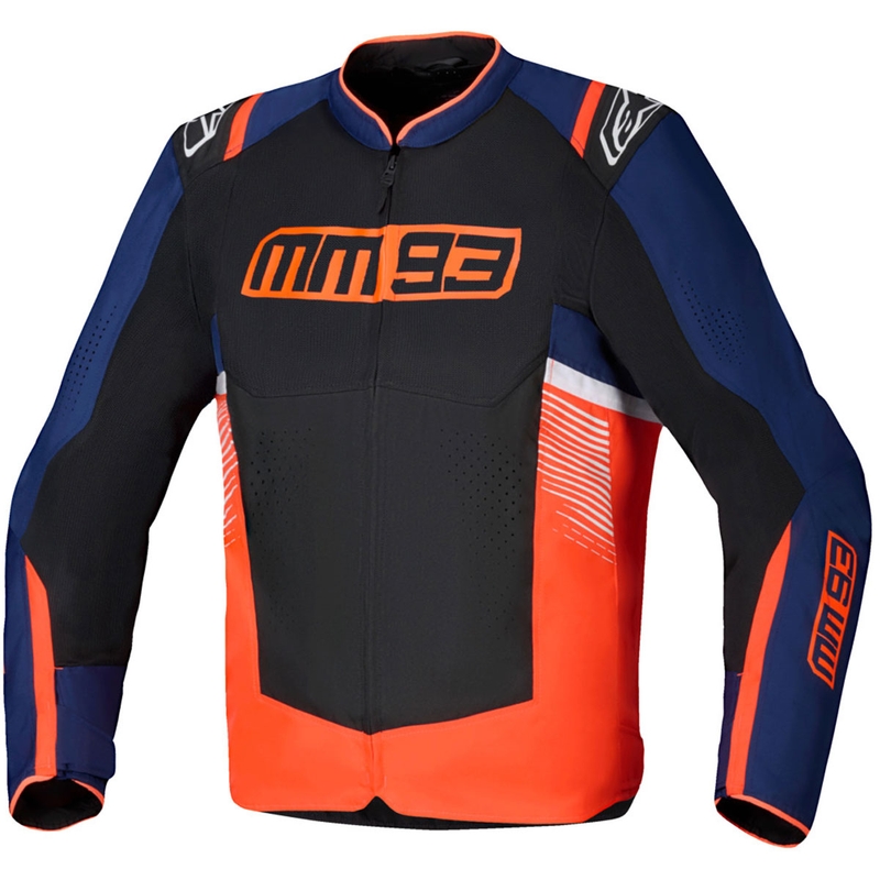 Blouson moto Alpinestars T-SPS Air V2 MM93, collection fluo, rouge-bleu-noir-blanc