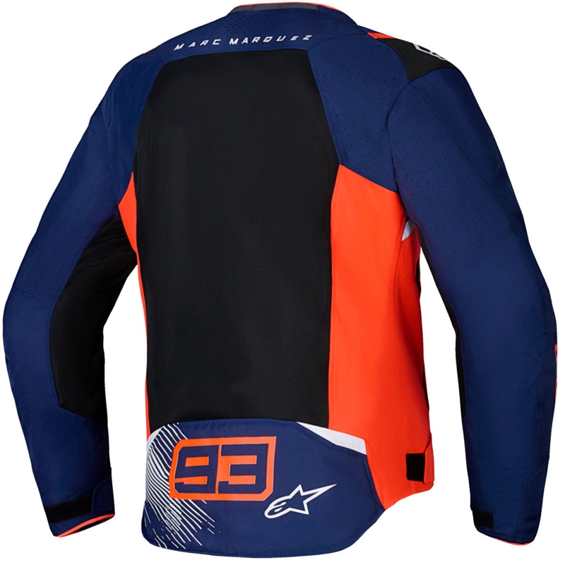 Blouson moto Alpinestars T-SPS Air V2 MM93, collection fluo, rouge-bleu-noir-blanc
