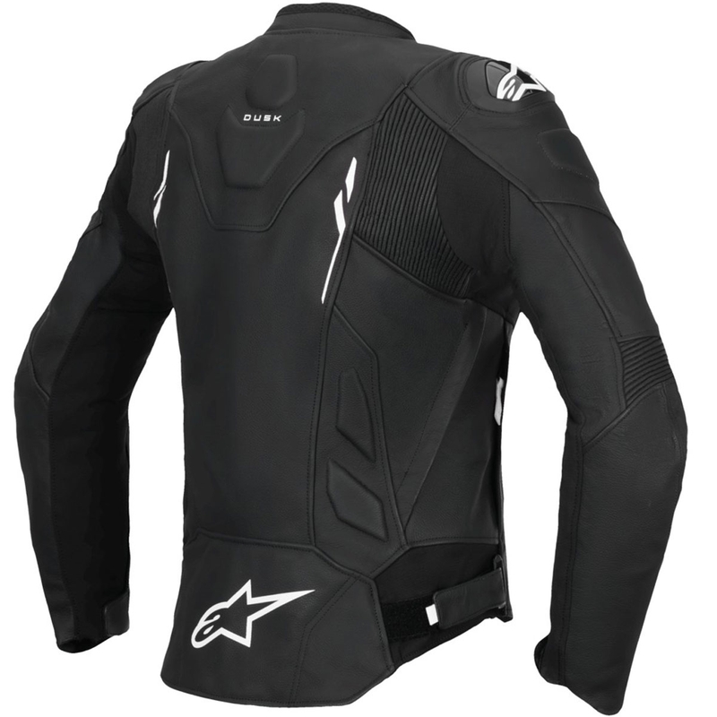 Blouson moto en cuir femme Alpinestars Stella Dusk noir-blanc