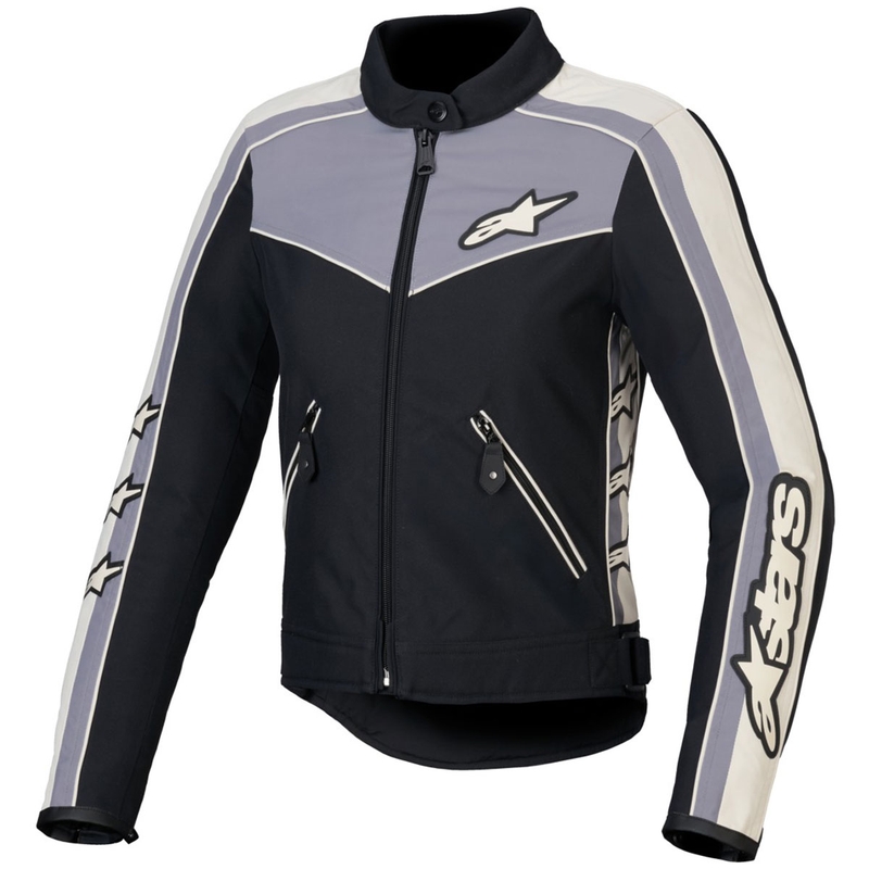 Veste de moto imperméable pour femme Alpinestars Stella T-Dyno, noir, gris foncé, gris et beige