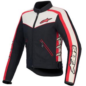 Veste de moto imperméable pour femme Alpinestars Stella T-Dyno, noir, beige et rouge