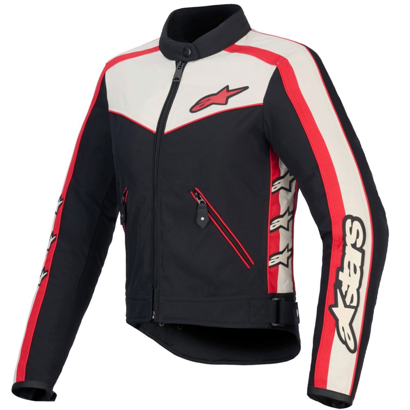 Veste de moto imperméable pour femme Alpinestars Stella T-Dyno, noir, beige et rouge