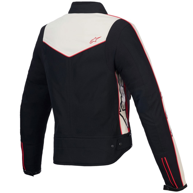 Veste de moto imperméable pour femme Alpinestars Stella T-Dyno, noir, beige et rouge