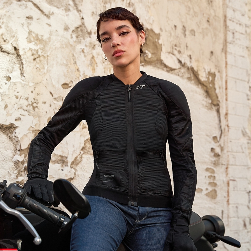 Blouson moto femme Alpinestars STELLA TROOP-AIR noir-noir