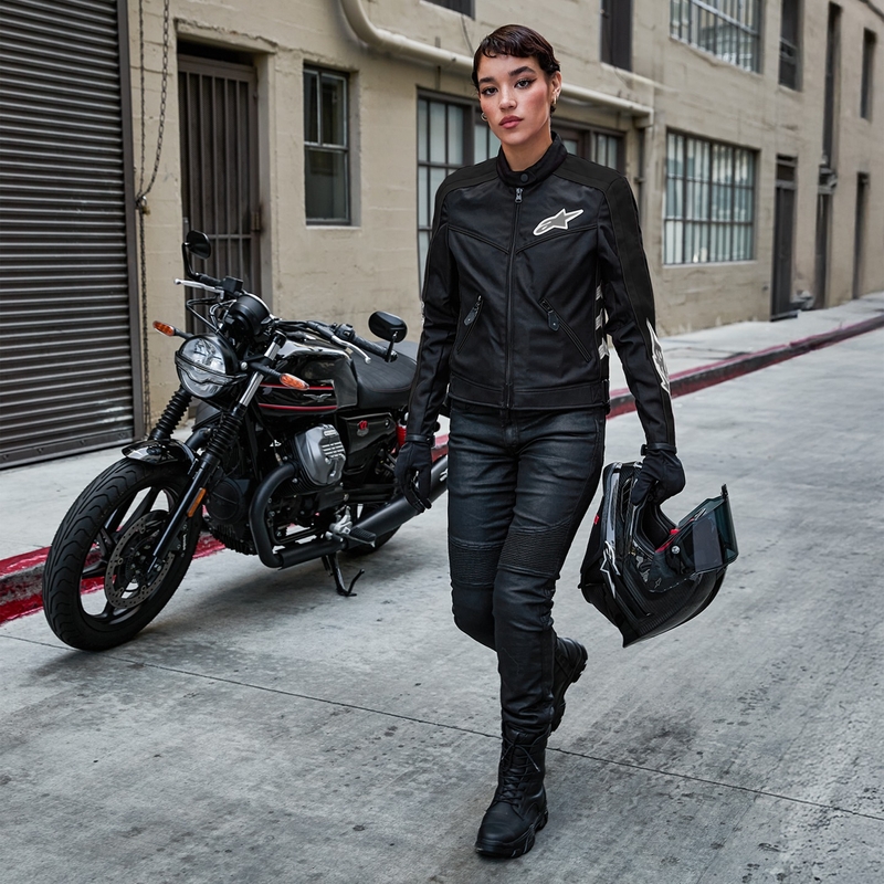 Blouson moto femme Alpinestars STELLA T-DYNO AIR noir-blanc