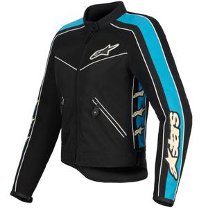 Blouson moto femme Alpinestars STELLA T-DYNO AIR noir-bleu clair-beige