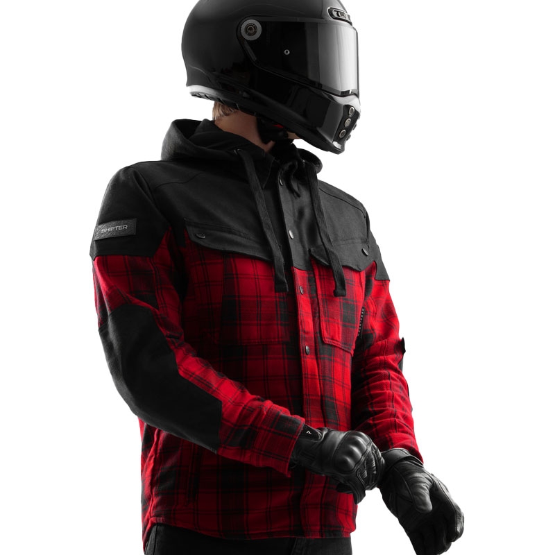 T-shirt de moto Rebelhorn Shifter noir et rouge