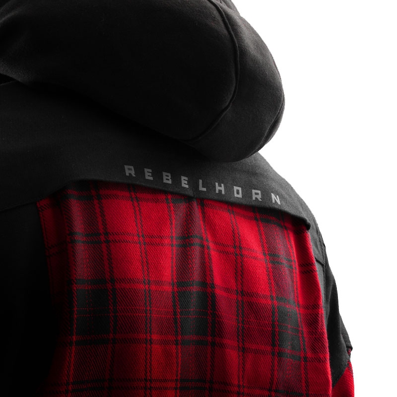 T-shirt de moto Rebelhorn Shifter noir et rouge