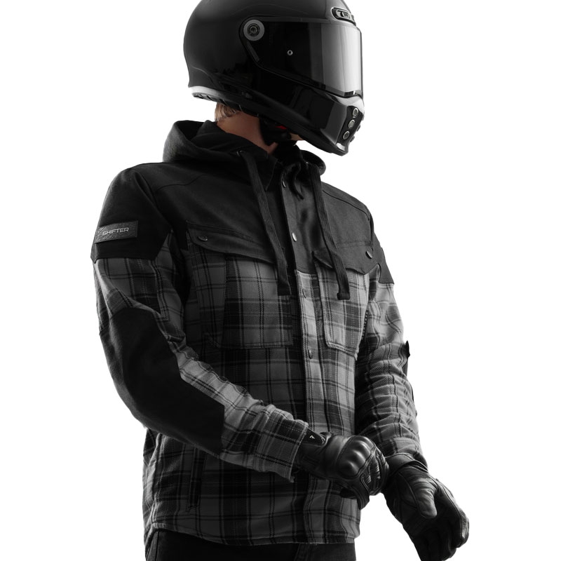 Chemise moto Rebelhorn Shifter noir-gris