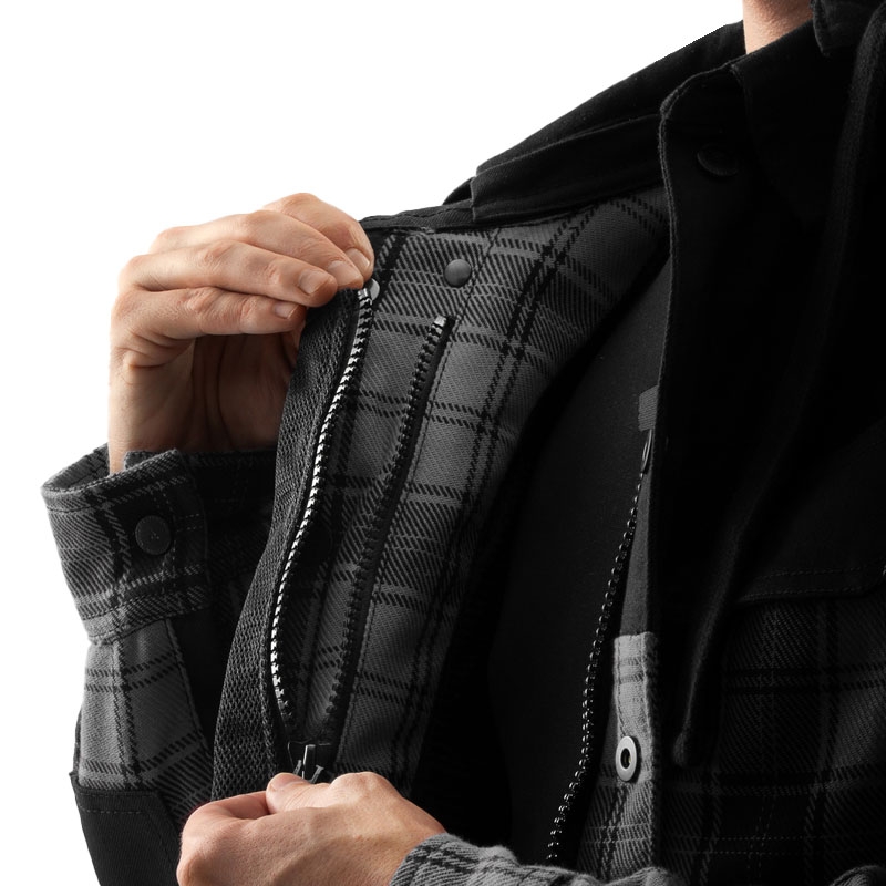 Chemise moto Rebelhorn Shifter noir-gris