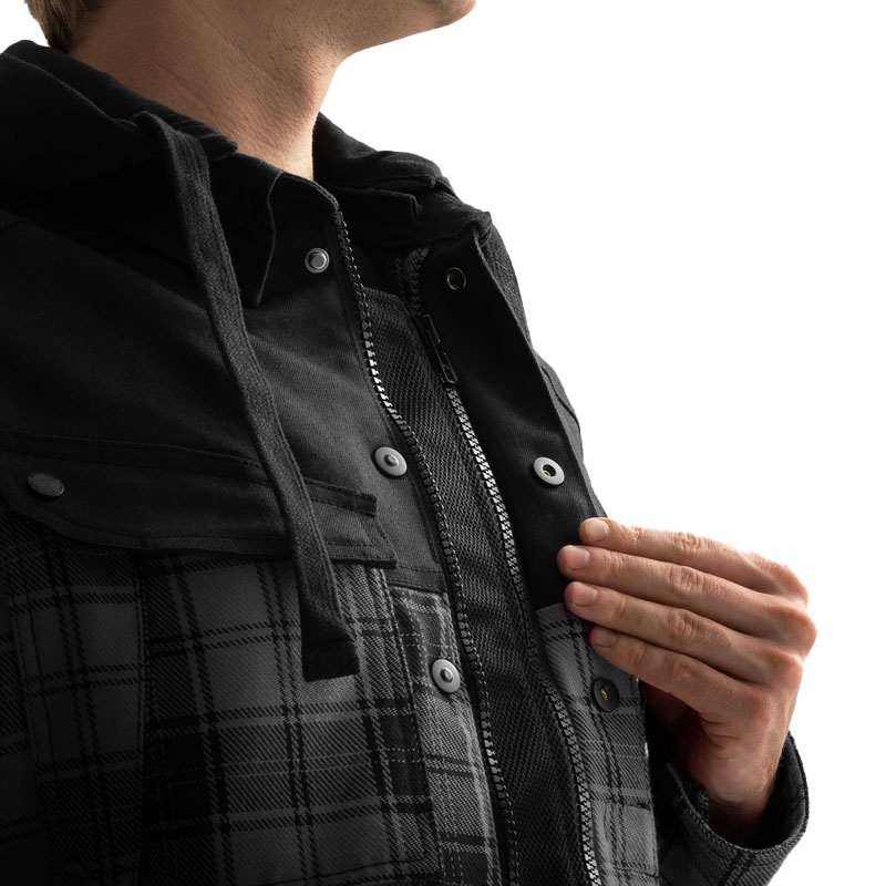Chemise moto Rebelhorn Shifter noir-gris