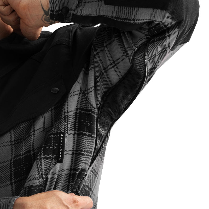 Chemise moto Rebelhorn Shifter noir-gris