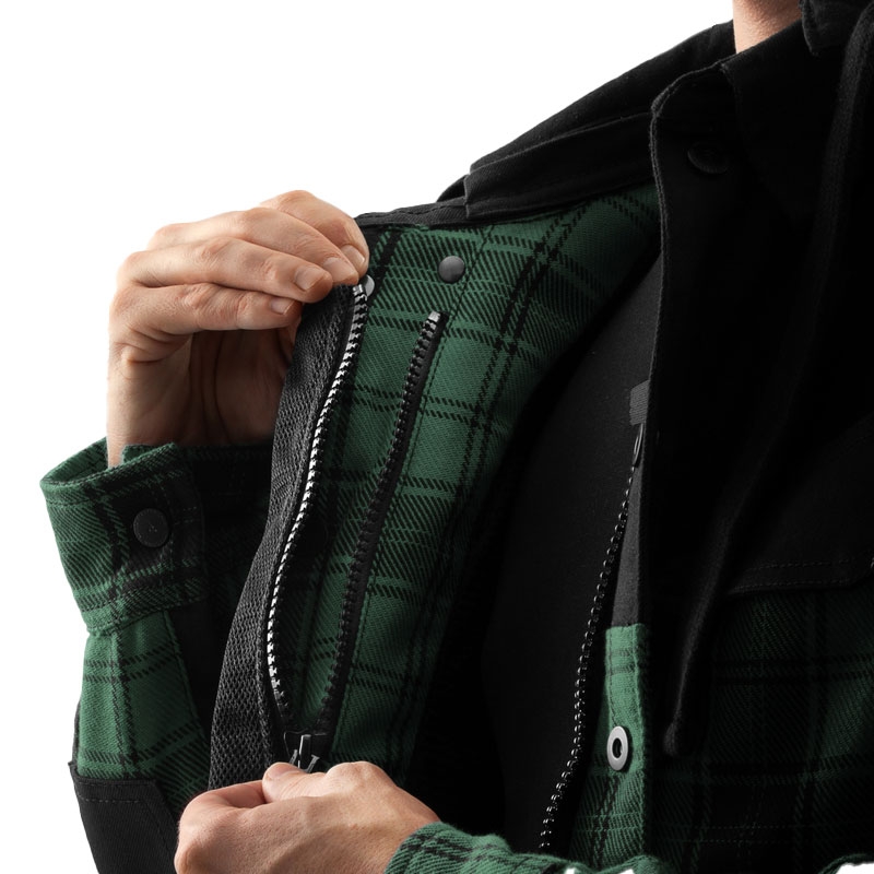 Chemise moto Rebelhorn Shifter noir-vert